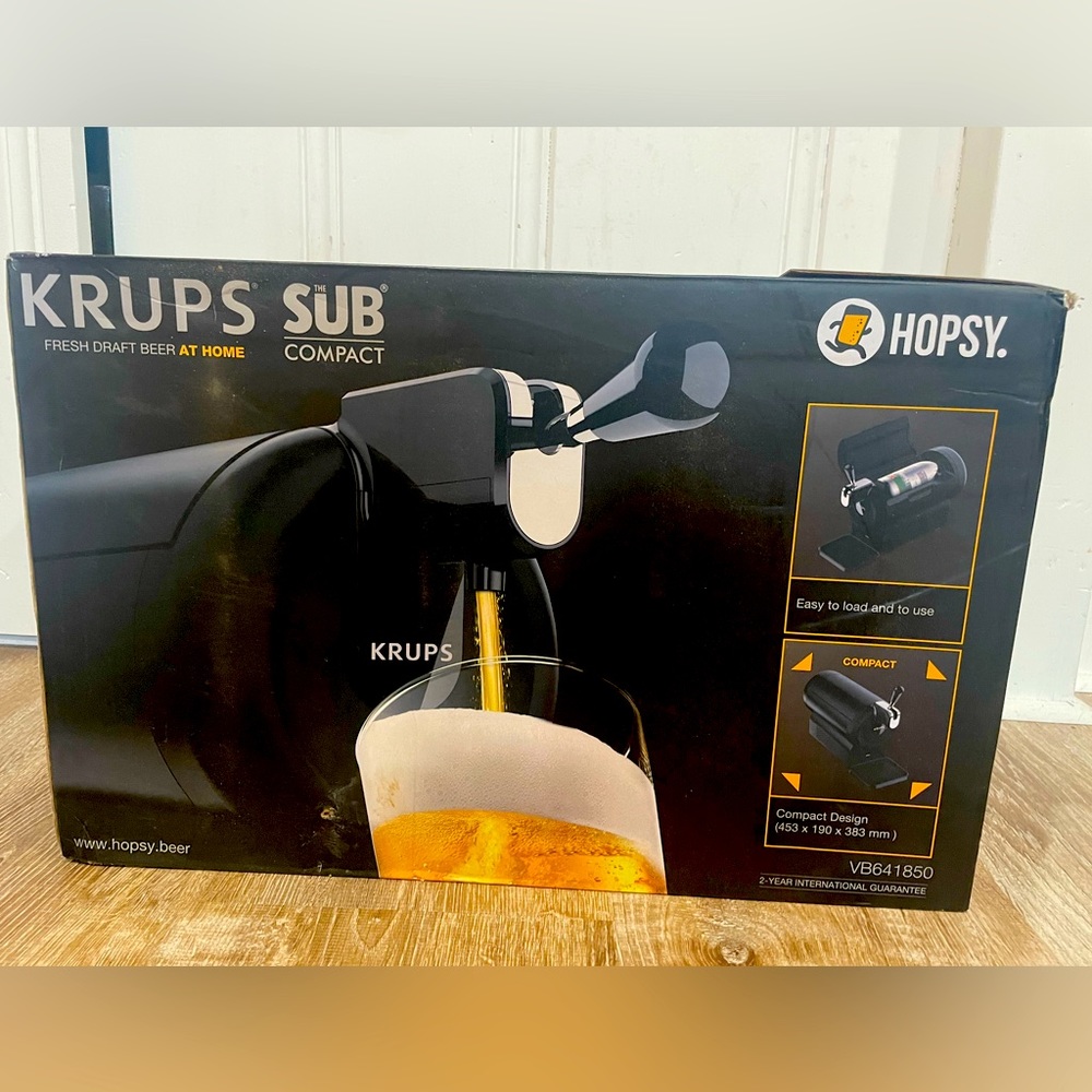 NEW Krups Sub Compact Draft Beer Dispenser VB641850 Fresh Draft Beer At Home